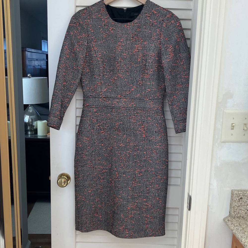 Jcrew sheath dress Gray and Coral